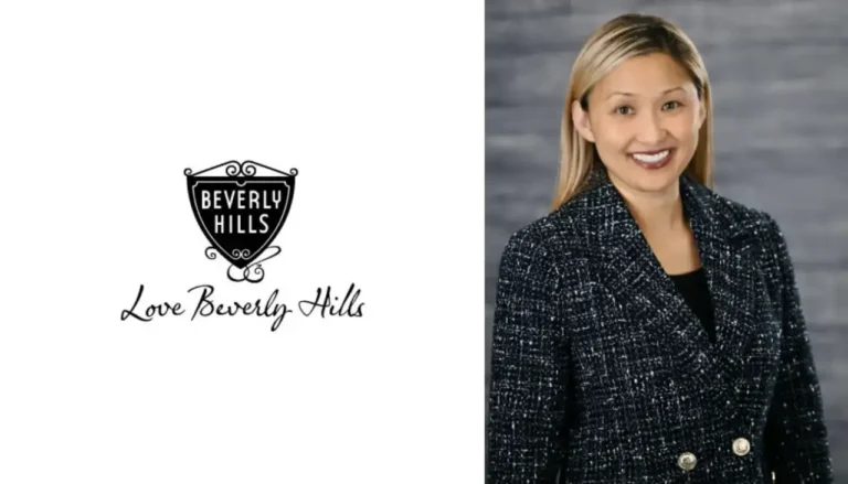 Beverly Hills Conference & Visitors Bureau (BHCVB) logo and photo of DeAnne Yamada as the new Director of Leisure Sales