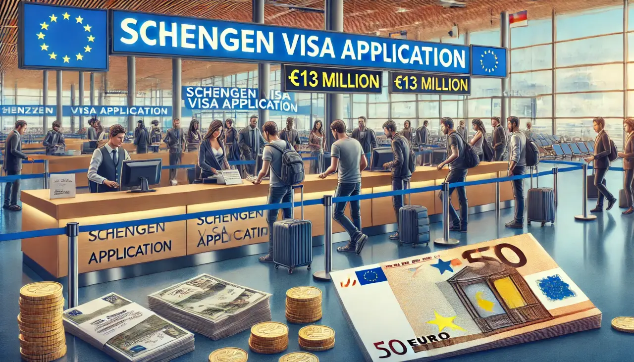 Schengen Visa Rejections Cost Turkish Travelers €13 Million In 2023 2 visa application center, with a focus on Schengen visa applications and Euro money payments, capturing the financial impact and challenges faced by travelers