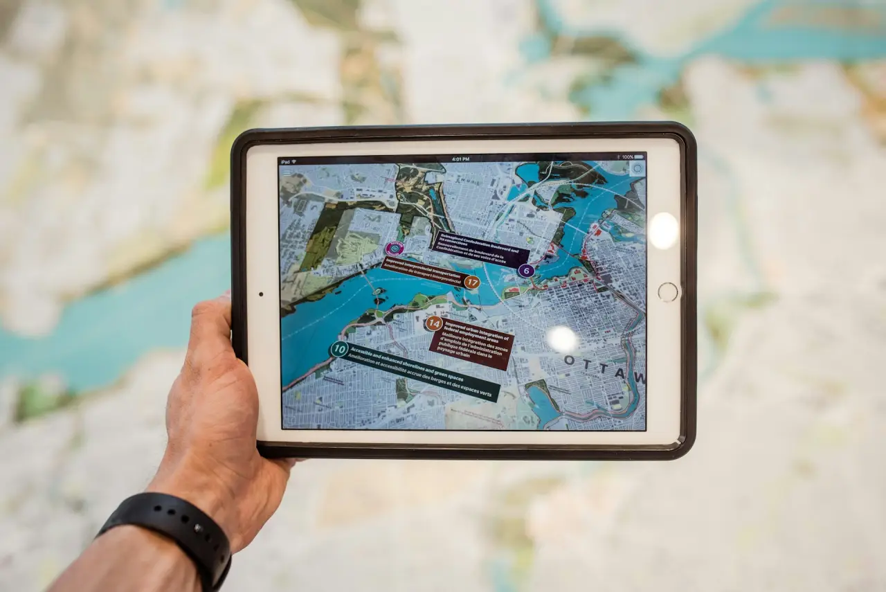 tablet displaying ottawa map unsplash