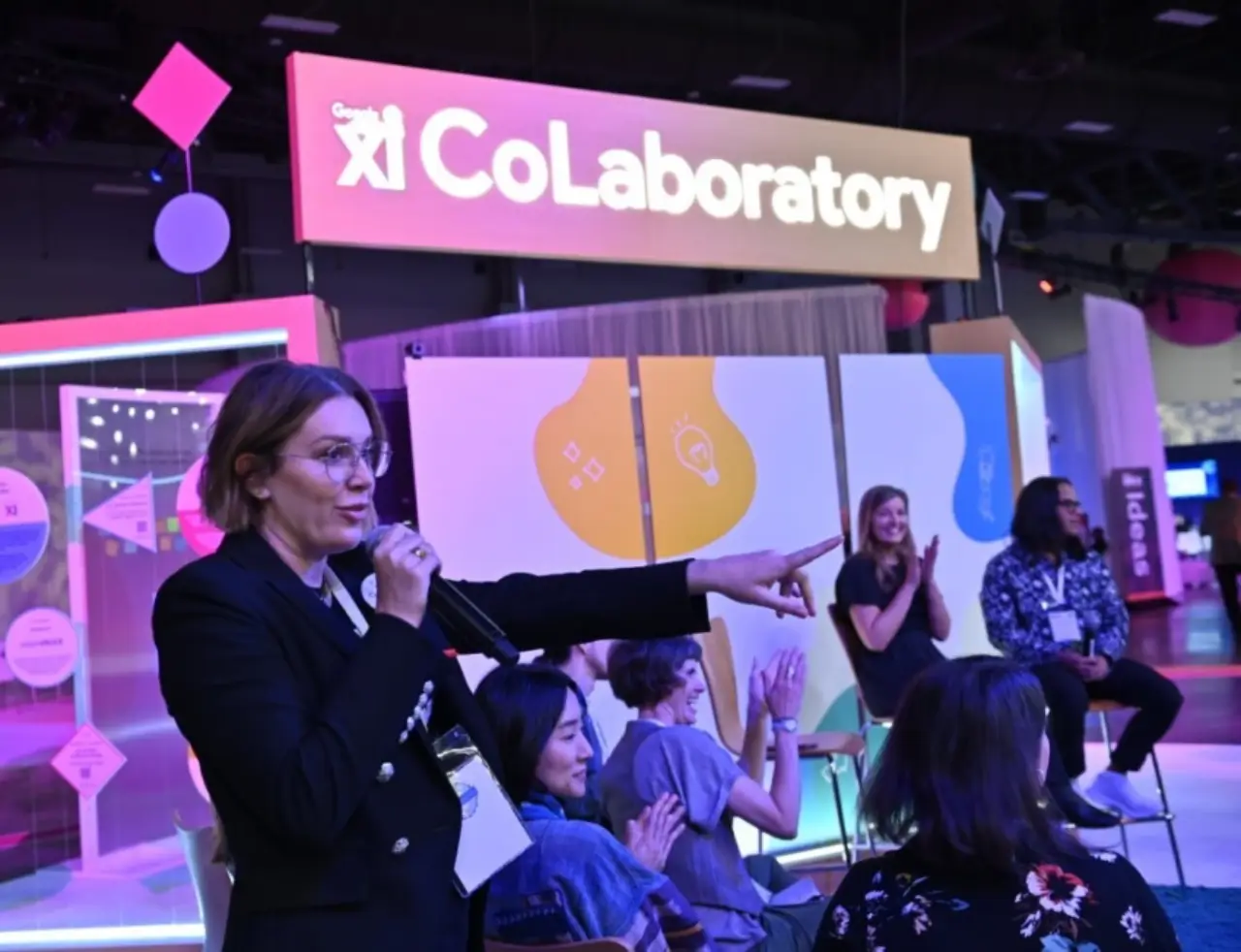 Google Xi CoLaboratory session at IMEX America 2024, featuring interactive workshops and discussions on event innovation and inclusion.