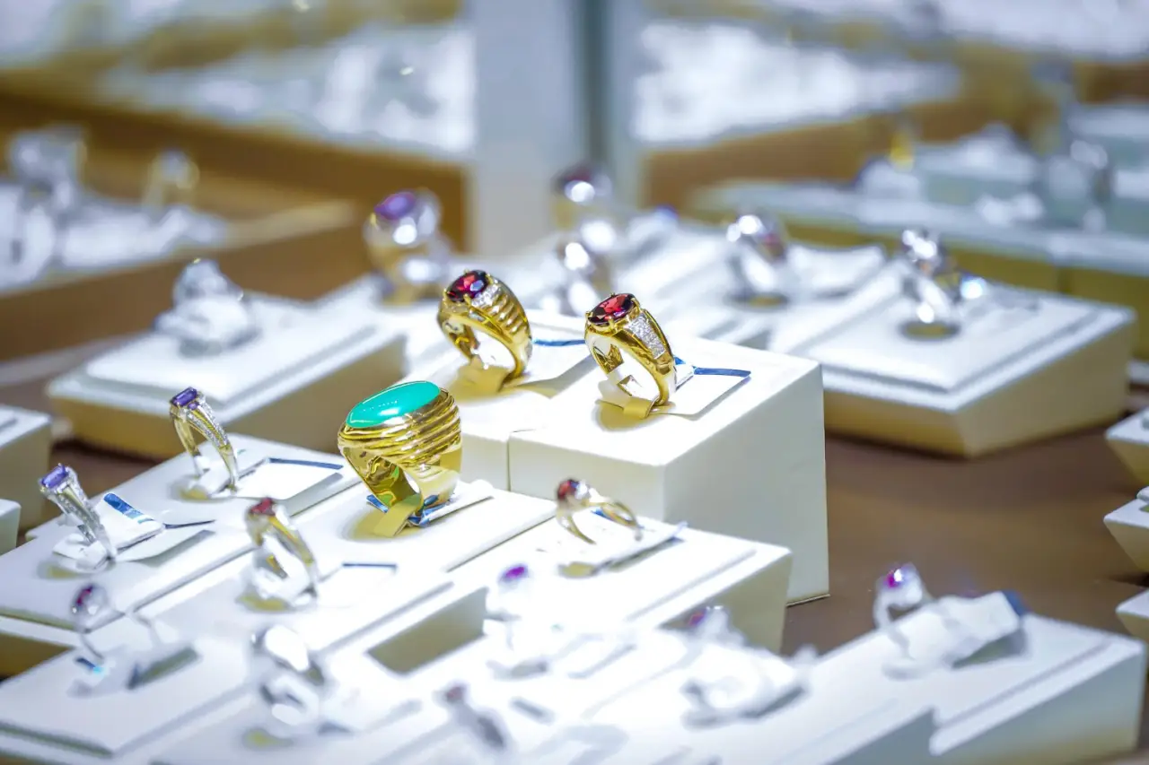 rings on display