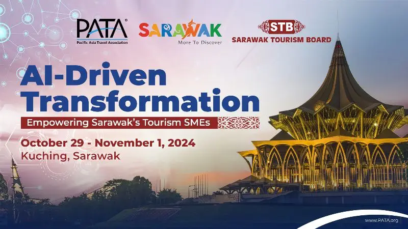 AI-Driven Transformation Event Banner by PATA and Sarawak Tourism Board for Empowering Sarawak’s Tourism SMEs