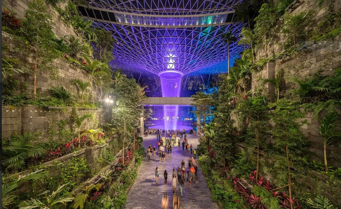 changi airport jewel rain vortex indoor garden