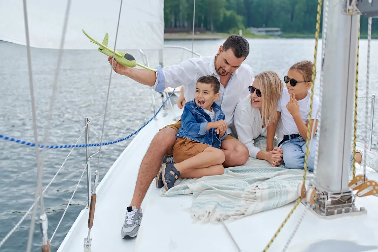 family vacation sailing smiles