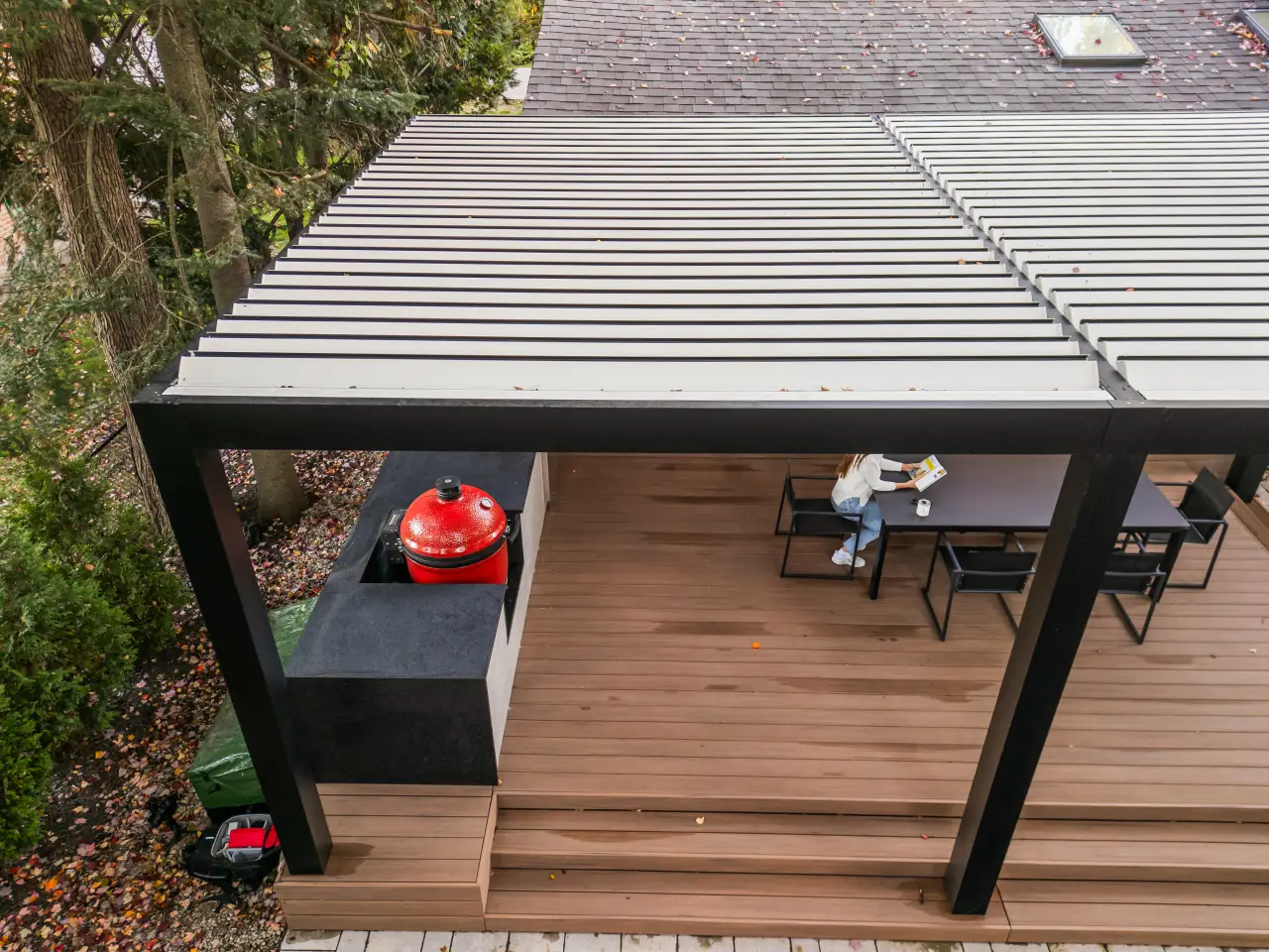 pergola with louvered roof