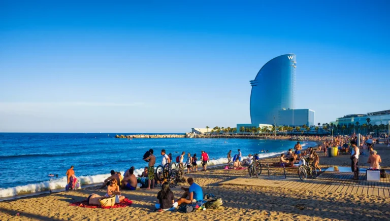 Spain Travel And Tourism News 13 Beach scene with people and W Barcelona