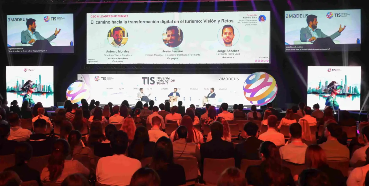 Tis2025 Opens Call For Speakers In Seville 2 Panel discussion during the Tourism Innovation Summit with speakers addressing digital transformation in tourism
