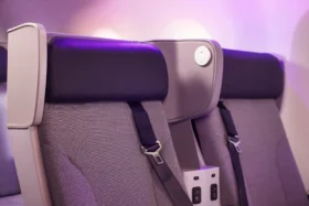 air nz Premium Economy privacy wings and reading light