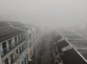 2b. View from hotel with mist