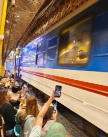 My Favourite Things To Do In Hanoi 12 3e. People taking video of train Hanoi