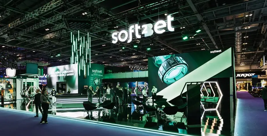 Soft2Bet booth during ICE London 2024