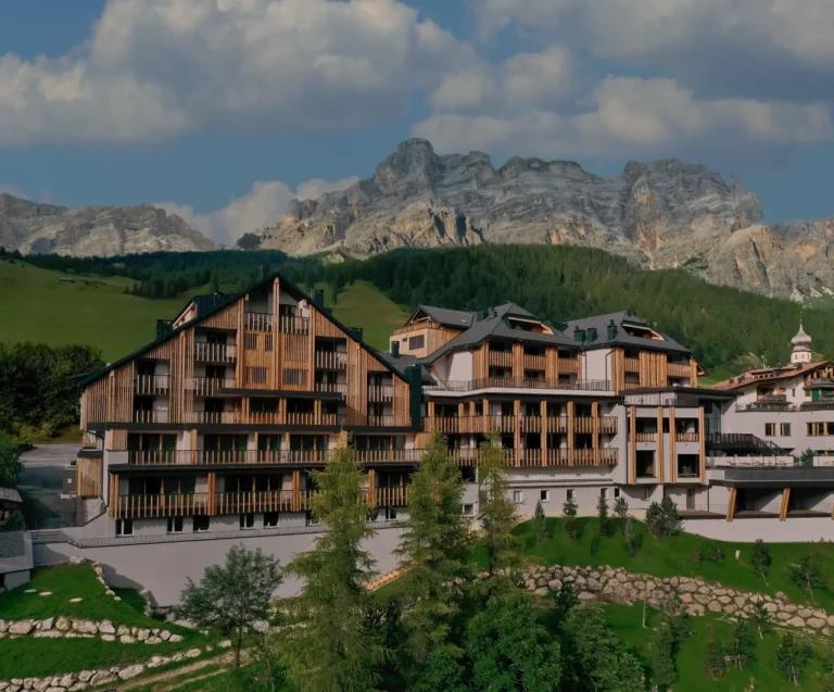 Luxury Travel 16 Aman Rosa Alpina luxury hotel nestled in the Dolomites with mountain backdrop