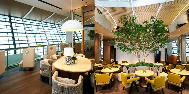 Co-branded airport lounge by IHG Hotels & Resorts and Hainan Airlines offering a premium travel experience.