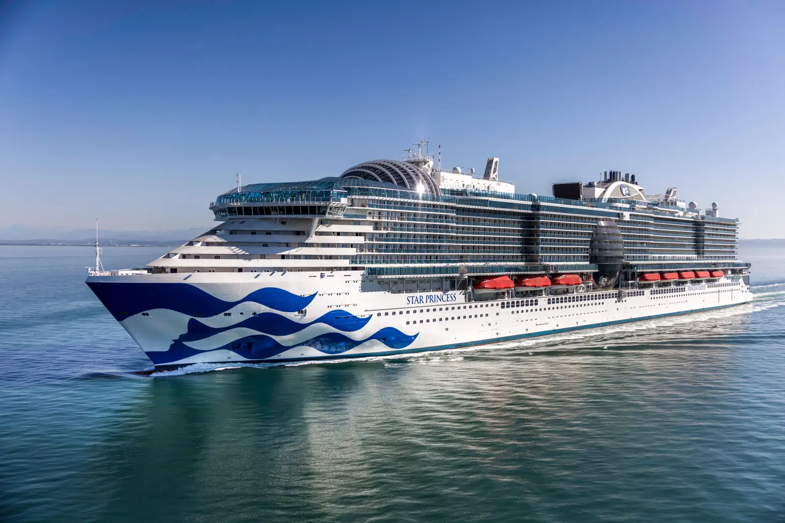 Star Princess cruise ship during successful sea trials in the Adriatic Sea.