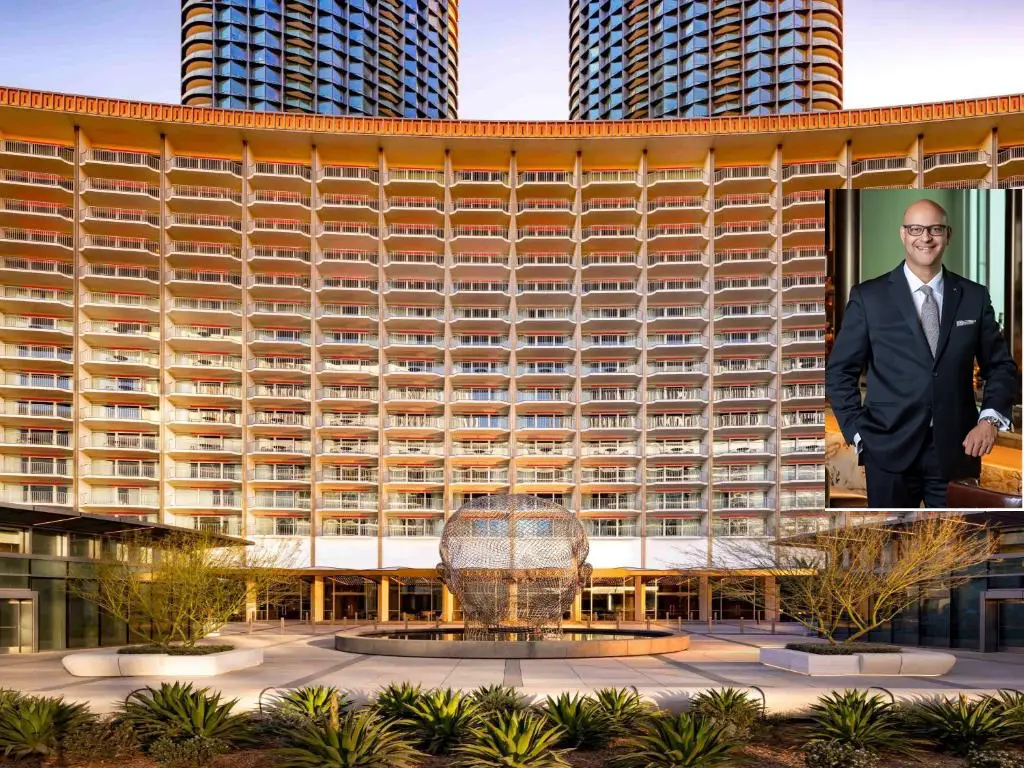 Hiren Prabhakar Fairmont Century Plaza Los Angeles in front of hotel exterior