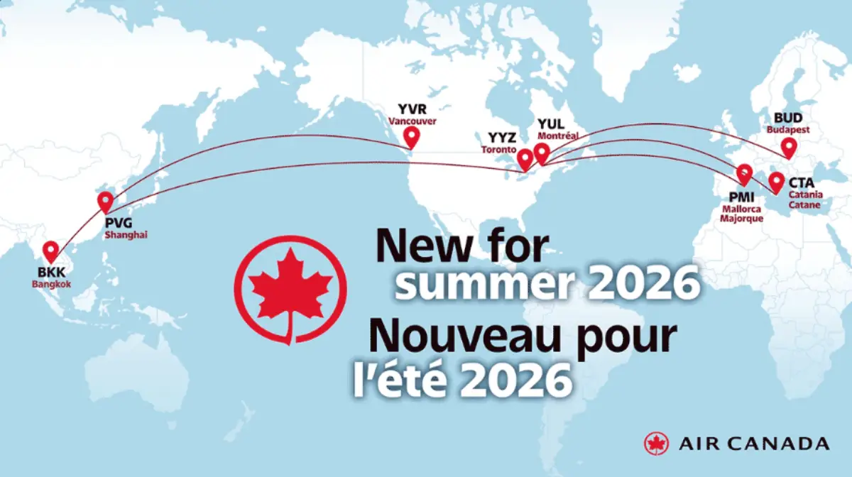 Air Canada Summer 2026 new routes map