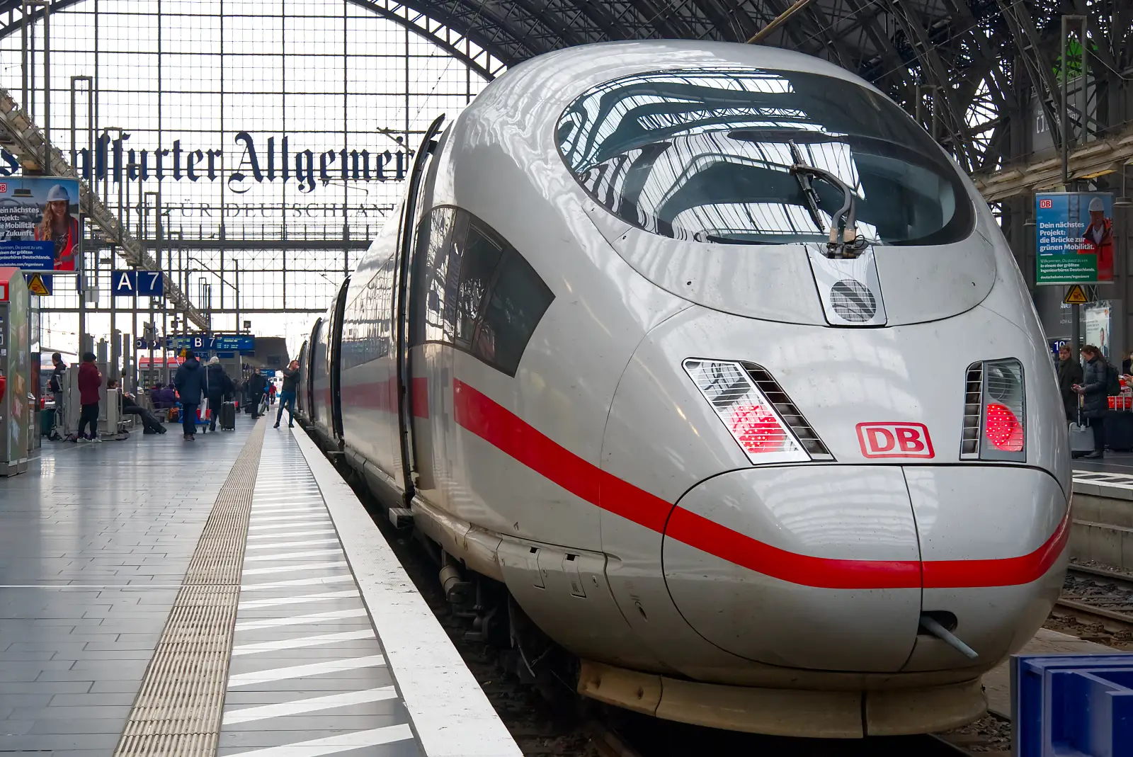 Nokia And Deutsche Bahn Launch Germany’s First 5G Rail Network For Smart Travel 2 Deutsche Bahn ICE high-speed train at a platform inside Frankfurt Central Station in Germany.