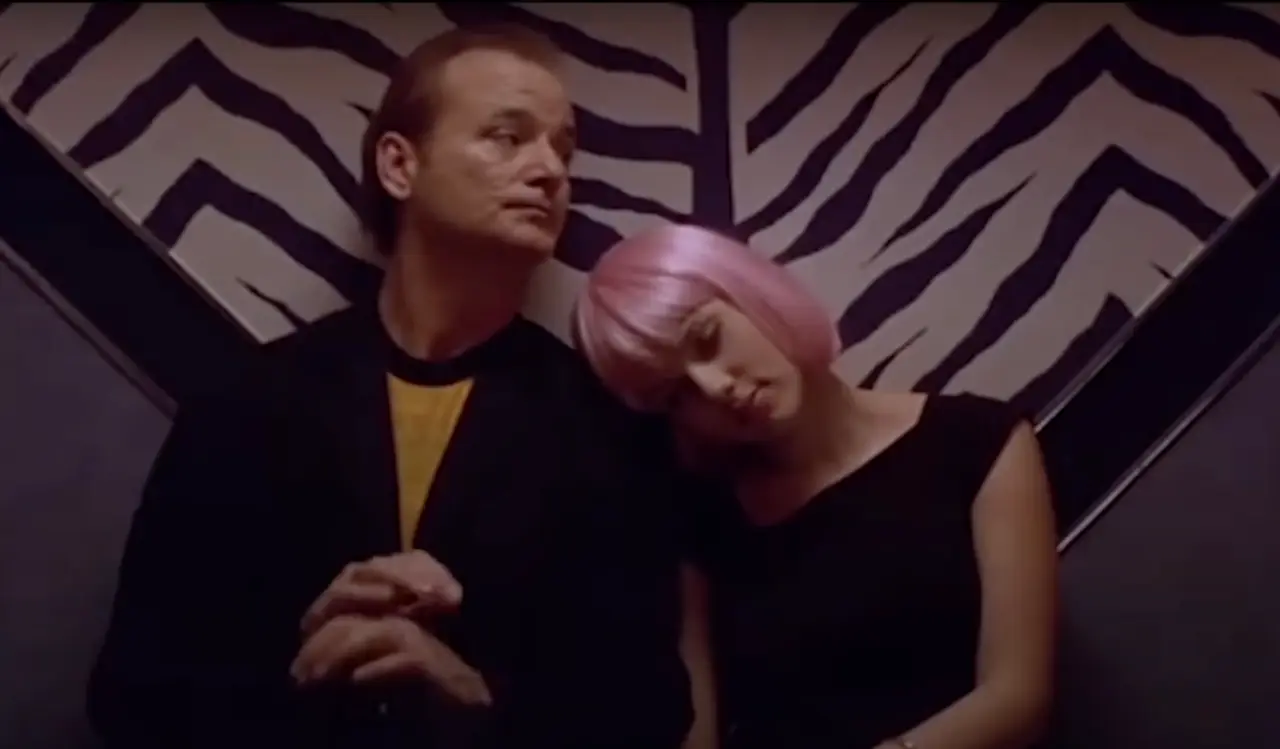 Romantic Honeymoon Destinations Straight From The Movies 8 Scene from Lost in Translation with Bill Murray and Scarlett Johansson in a Tokyo nightclub.