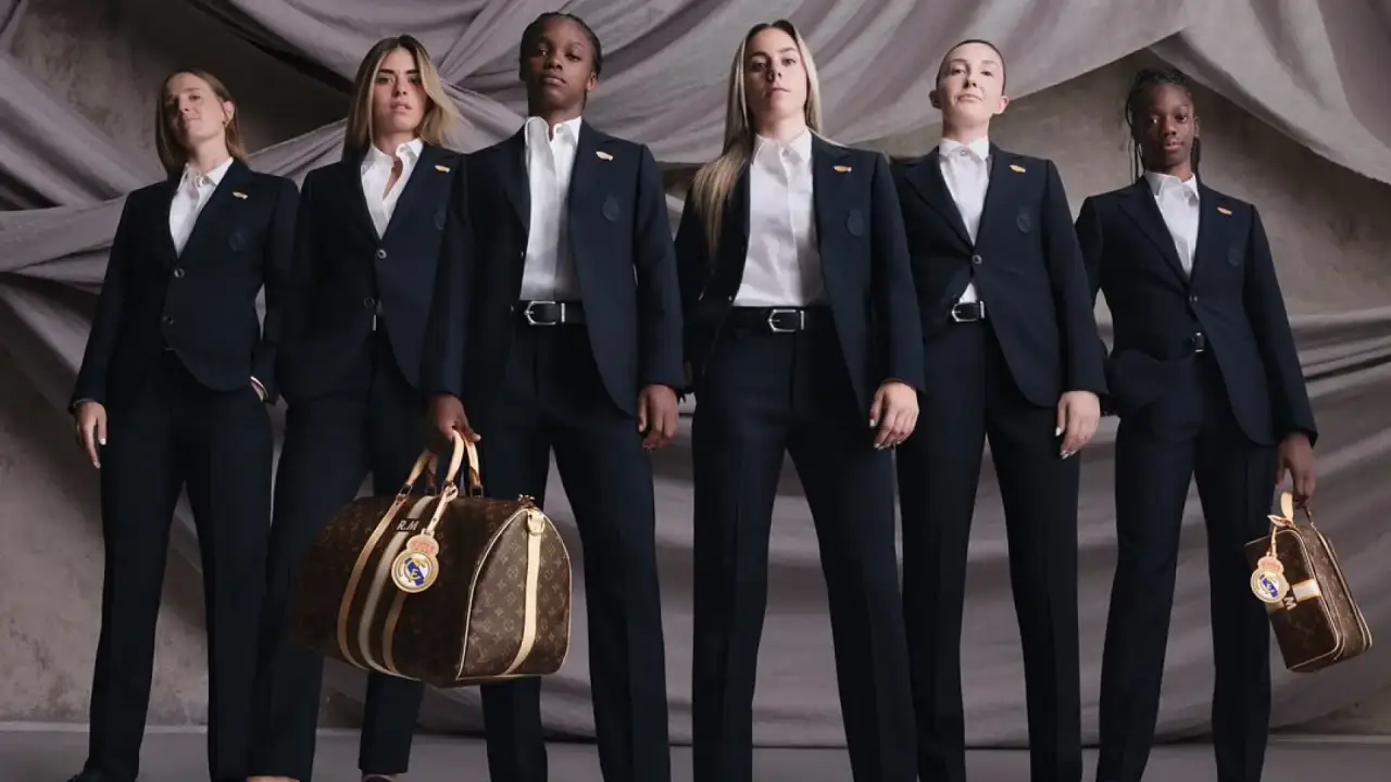 Louis Vuitton To Dress Real Madrid Football And Basketball Stars 3 Real Madrid women’s team players wear Louis Vuitton-designed travel suits and accessories as part of the club’s new partnership with the luxury brand.