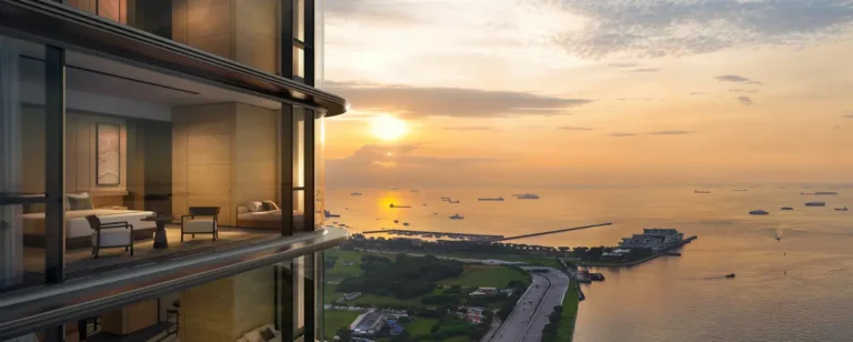 Luxury Travel 25 Luxury high-rise residence with ocean view at sunset in Singapore