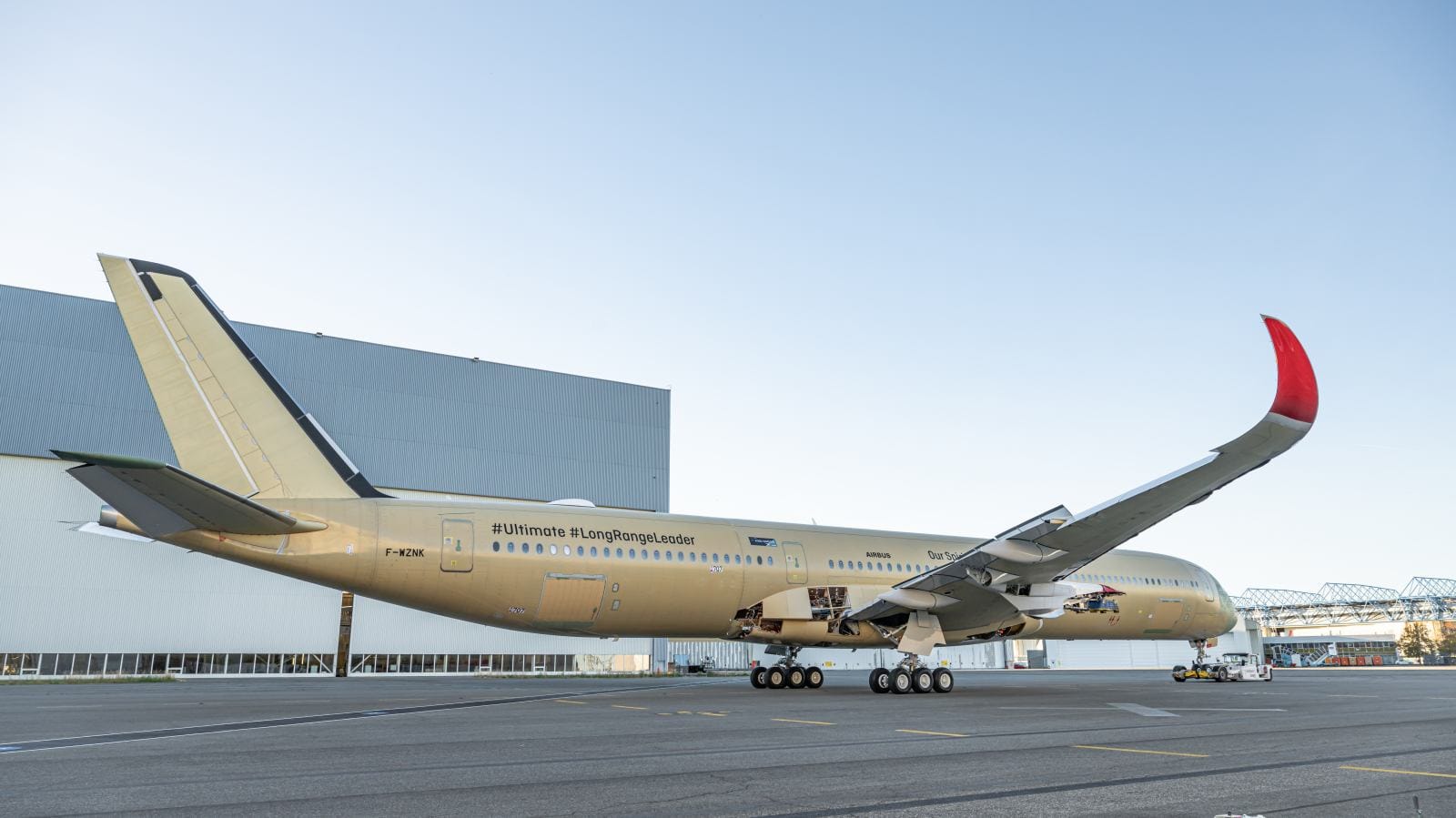 Qantas Airbus A350-1000ULR aircraft during final assembly at the Airbus facility in Toulouse, ahead of testing for Project Sunrise.