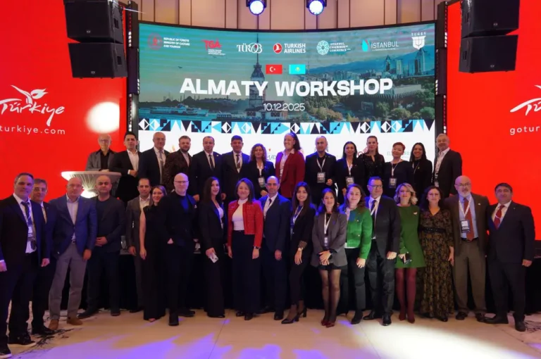 News From Turkey - Türkiye 33 Group photo of tourism officials and industry representatives at the Almaty Workshop event