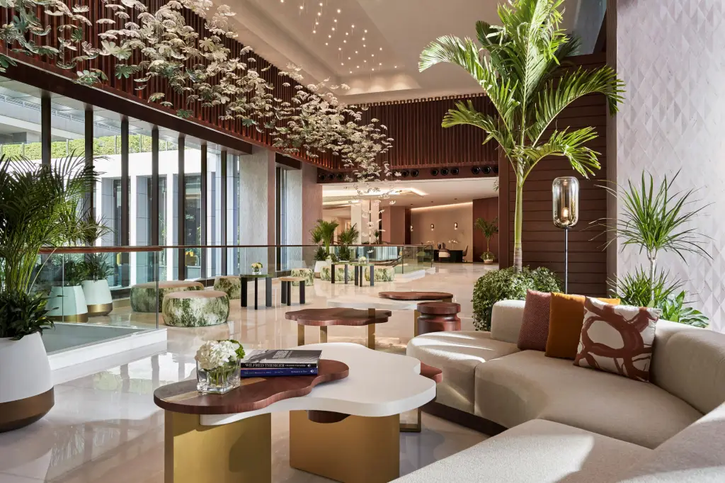 Minor Hotels To Open New Hotels In The Middle East And Africa In 2026 Including Debut Of New Brands And Concepts 7 Modern hotel lobby at Anantara Downtown Dubai Hotel, featuring contemporary seating, indoor greenery, and sculptural lighting.