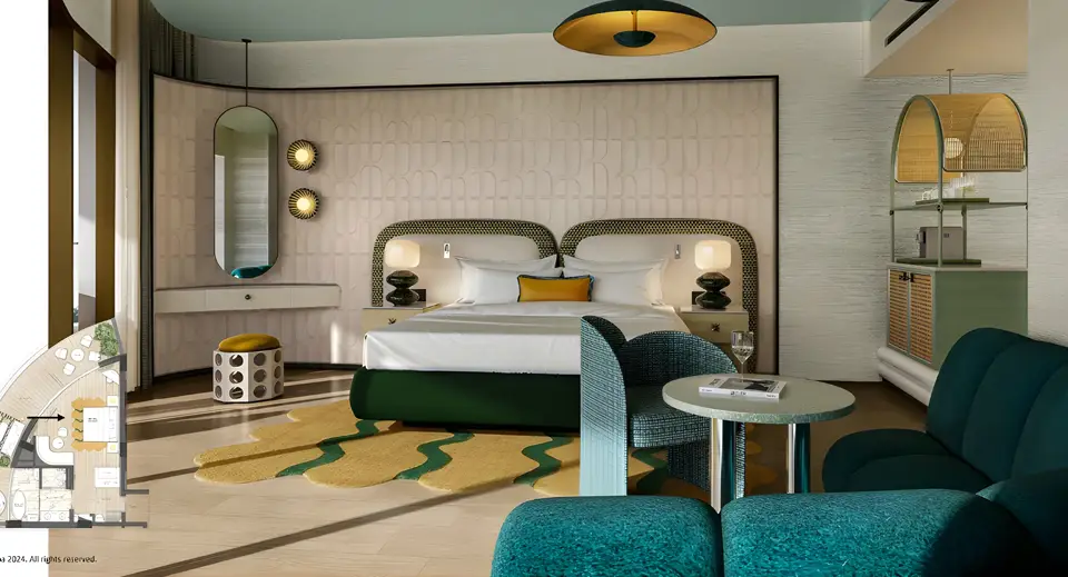 Minor Hotels To Open New Hotels In The Middle East And Africa In 2026 Including Debut Of New Brands And Concepts 5 Modern guest suite at Avani Bilaj Al Jazayer Bahrain, featuring contemporary furnishings, a king bed, and warm neutral tones.