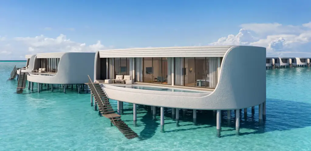 New Maldives Hotels &Amp; Resorts, 2025 &Amp; 2026 17 Modern overwater villas with private terraces and direct lagoon access at Centara Grand Lagoon Maldives resort.