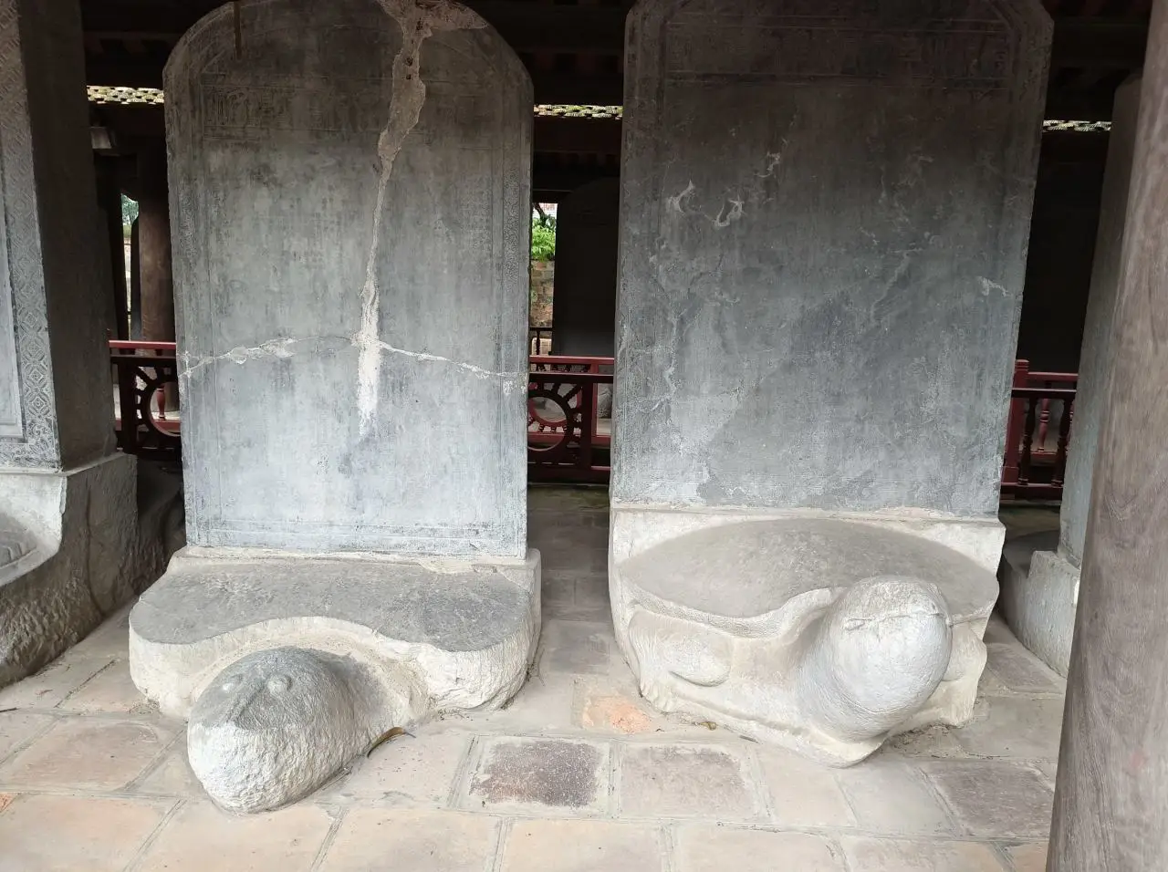 Temple Of Literature In Hanoi Showcases Vietnam’s Ode To Academic Excellence 7 Stone turtle statues supporting doctoral steles at the Temple of Literature in Hanoi, engraved with the names of scholars who passed imperial exams.
