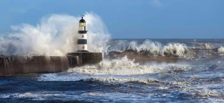 Spain Travel And Tourism News 19 Waves crash over Seaham Lighthouse on England’s northeast coast during rough seas.