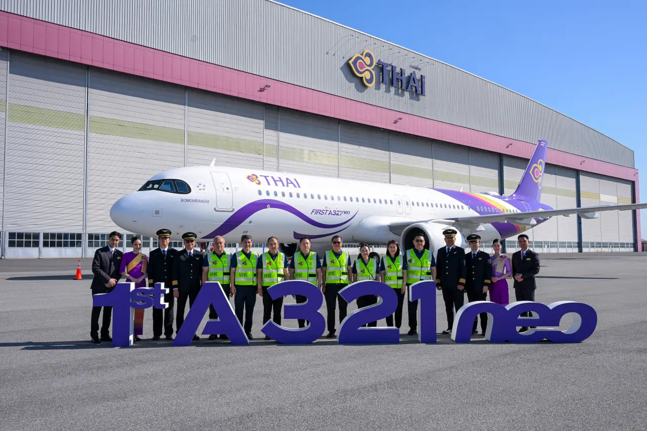 Thai Airways unveils its first Airbus A321neo, first flight from Bangkok to Singapore