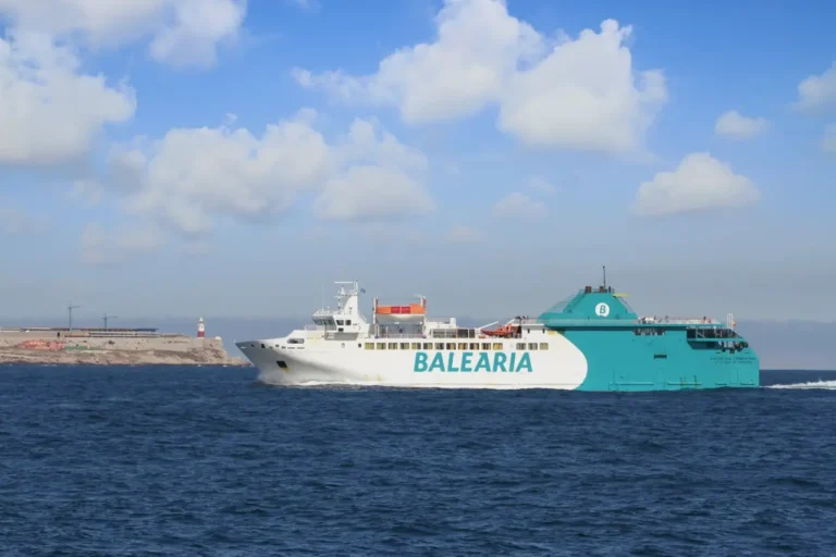 Spain Travel And Tourism News 11 Baleària ferry sailing near Formentera during peak summer travel season in the Balearic Islands.