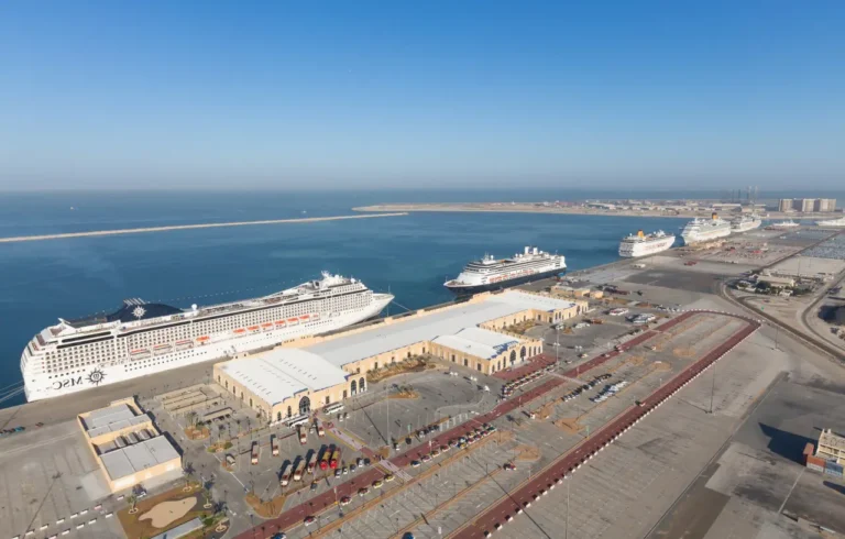 Cruise ships docked at Dubai Port Rashid cruise terminal