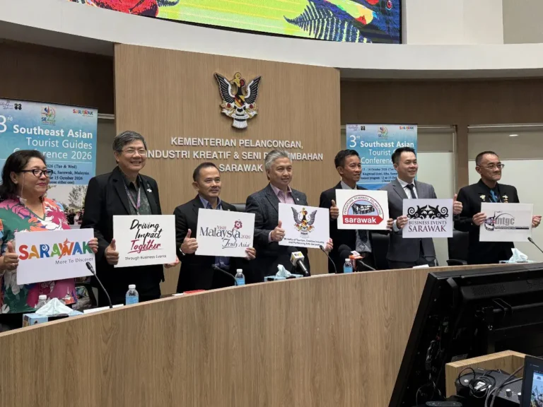 Officials at Sarawak press event announcing Southeast Asian Tourist Guides Conference 2026 in Sibu