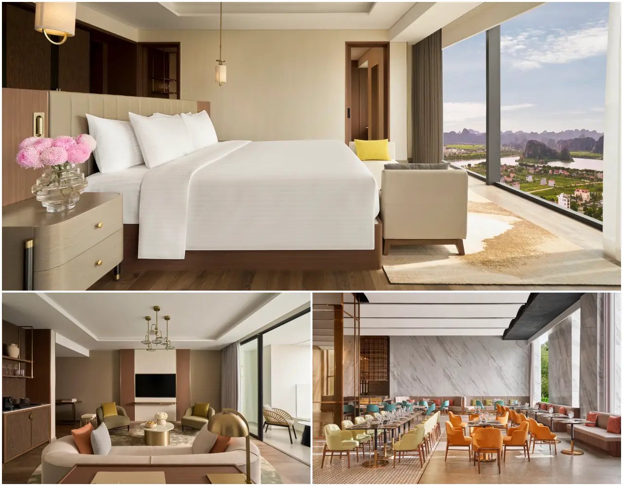 This New Hotel In Vietnam Has A Rooftop Champagne Bar Above A Unesco Landscape 3 Guest room, suite living area and restaurant interiors at Pullman Ninh Binh hotel