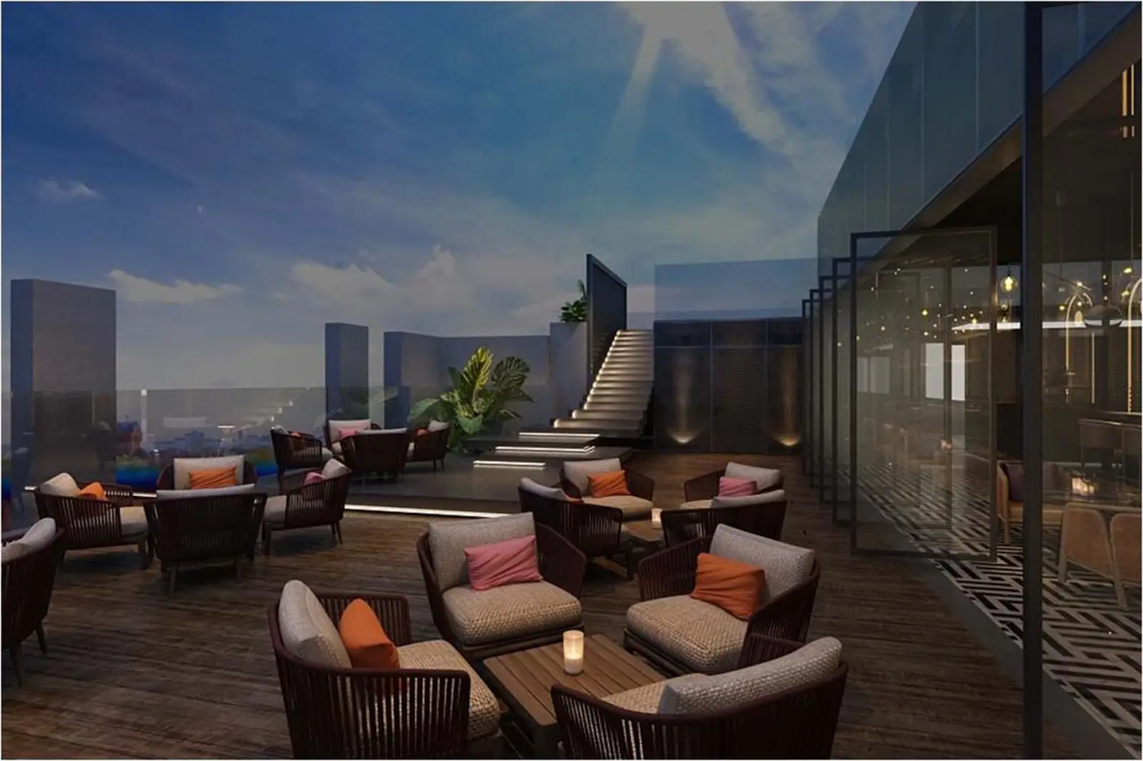 Bublx rooftop Champagne bar outdoor terrace at Pullman Ninh Binh hotel