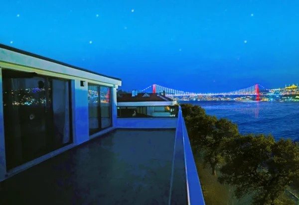 Bosphorus Bridge night view from Elite World Homes Istanbul Bosphorus terrace