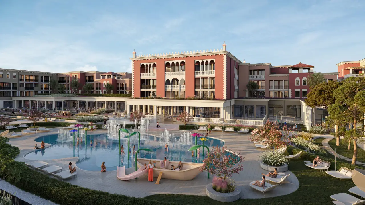 The Most Anticipated Hotel Openings In Venice In 2026 7 Outdoor family pool area at Cavallino Bianco Caorle five-star resort near Venice