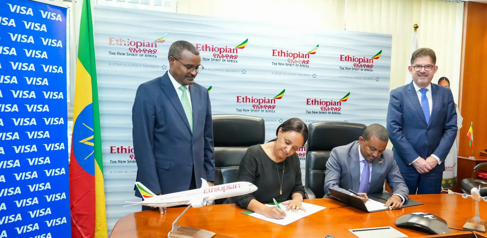 Ethiopian Airlines and Visa officials sign co-branded card partnership agreement in Addis Ababa