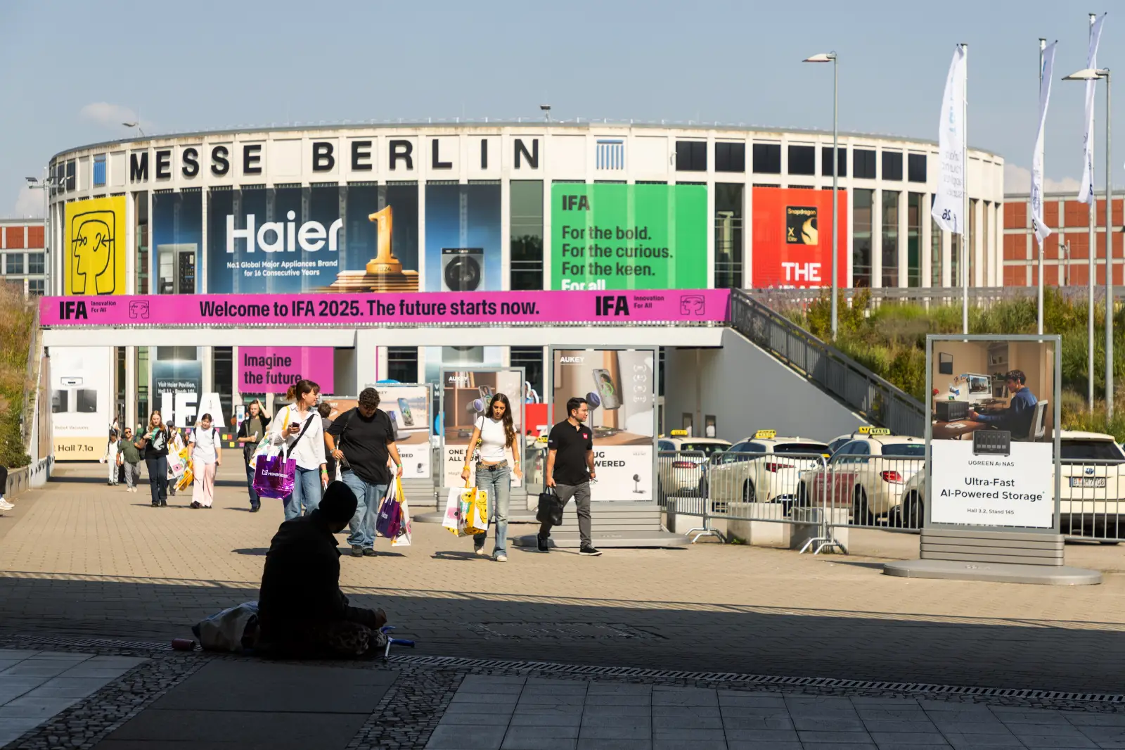 Visitors arriving at Messe Berlin during IFA 2025 trade fair