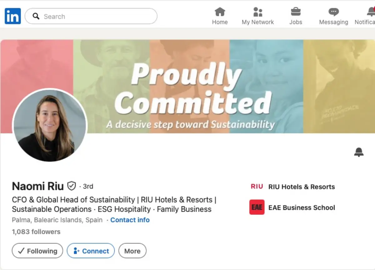 Naomi Riu, CFO of Riu Hotels and Resorts, LinkedIn profile