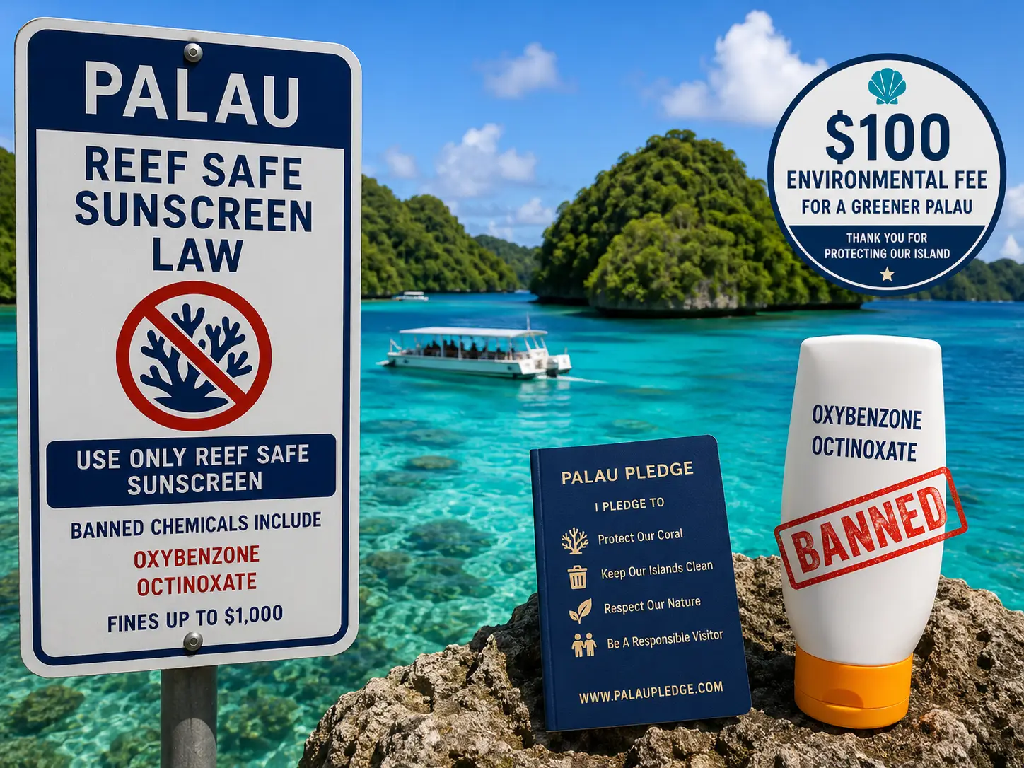 Palau bans sunscreen to protect reefs and adds $100 fee