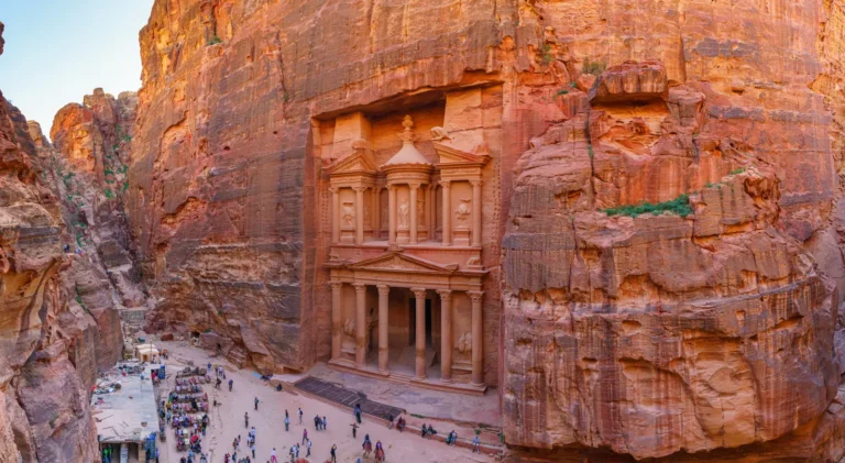 Tours 5 Aerial view of Petra in Jordan with fewer tourists visiting the ancient rock-carved city