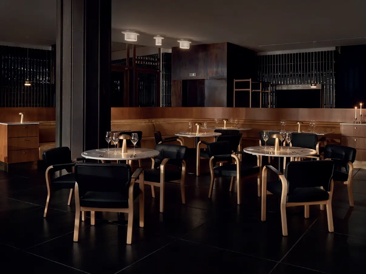 Prix Versailles Names 16 Most Beautiful Restaurants In The World For 2026 4 Finlandia Bistro dining room interior inside Alvar Aalto's Finlandia Hall Helsinki