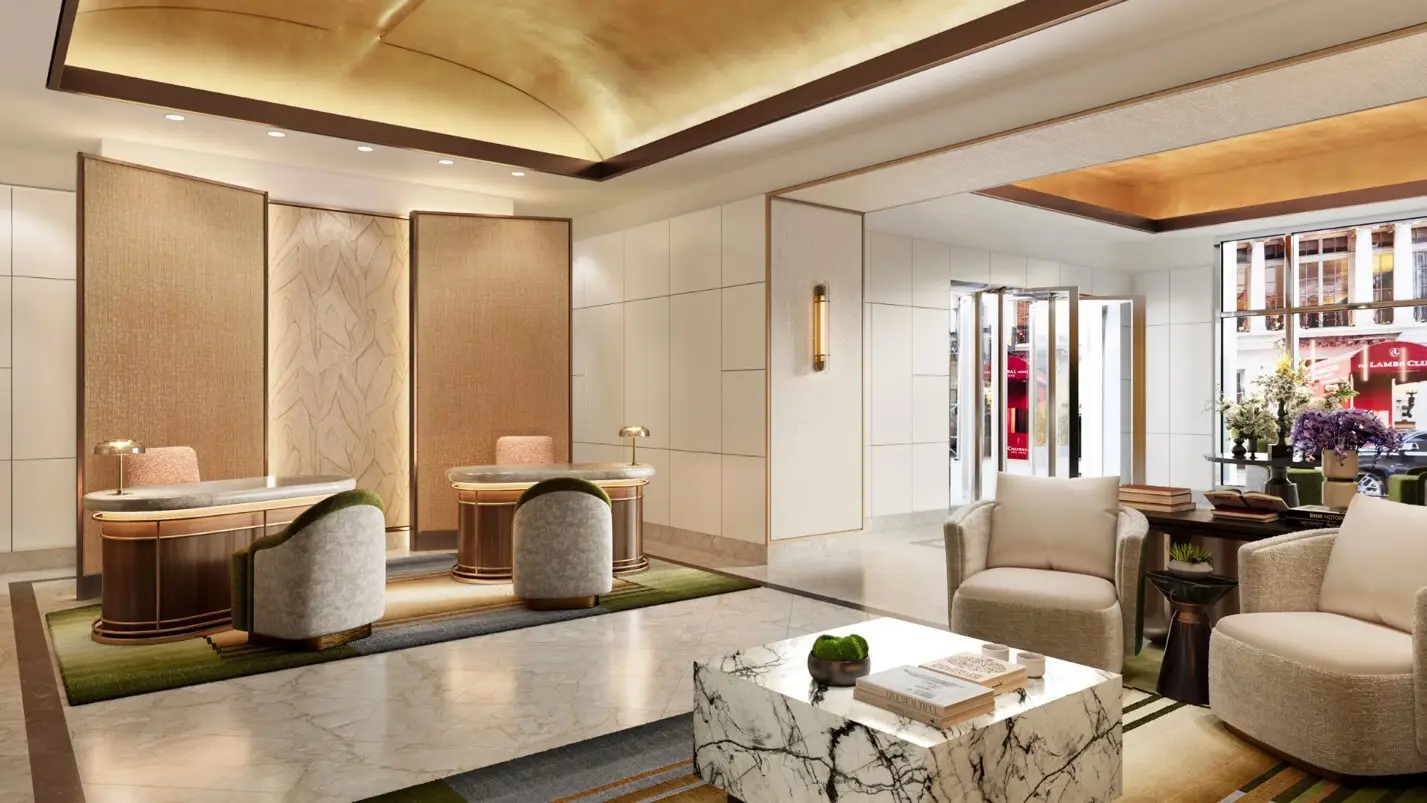 Renovated lobby lounge at Millennium Premier Hotel New York Times Square with modern seating and warm lighting