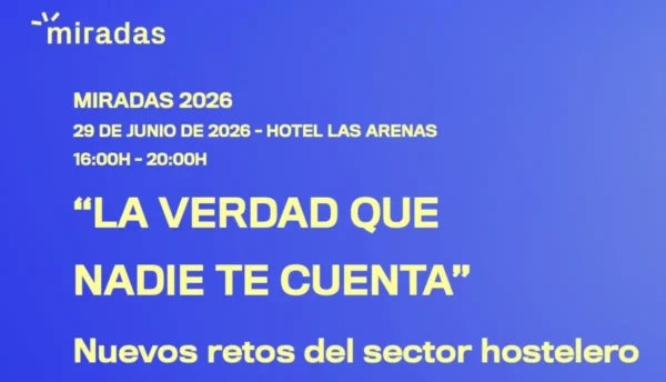 Home 6 Miradas 2026 hospitality event poster showing date, time and venue in Valencia