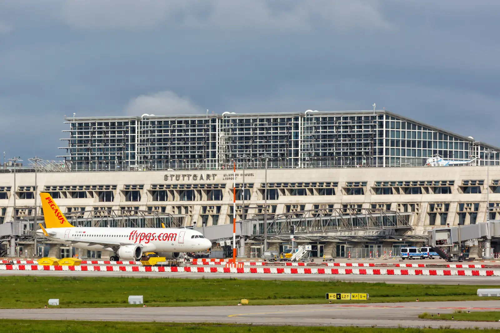 Man Without Boarding Pass Triggers Security Shutdown At Stuttgart Airport 3 Pegasus Airlines aircraft parked on the apron in front of Stuttgart Airport terminal in Germany.