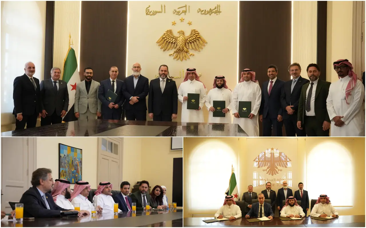 Syria Signs Digital Tourism Mou With Three Saudi Technology Firms 7 Officials from Syria's Ministry of Tourism and Saudi technology companies sign a memorandum of understanding in Damascus to support digital tourism transformation.