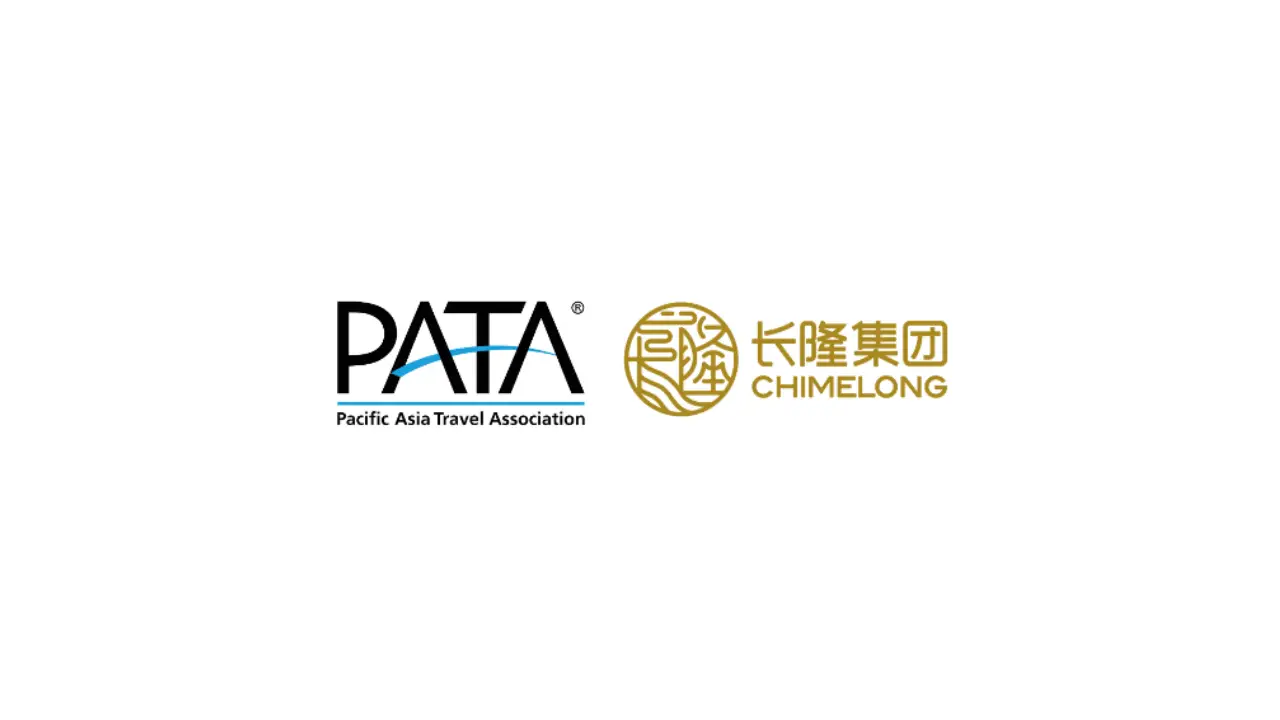 Logos of the Pacific Asia Travel Association and Chimelong Group displayed side by side, representing their new partnership